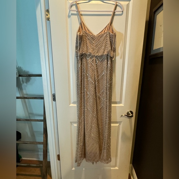 Adrienne Patel champagne colored dress- sequin. EUC - Picture 3 of 7
